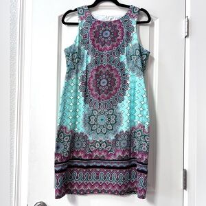 Maggie London Geometric Bold Shift Tank Dress. Like new. Cruise. Art to wear. 10